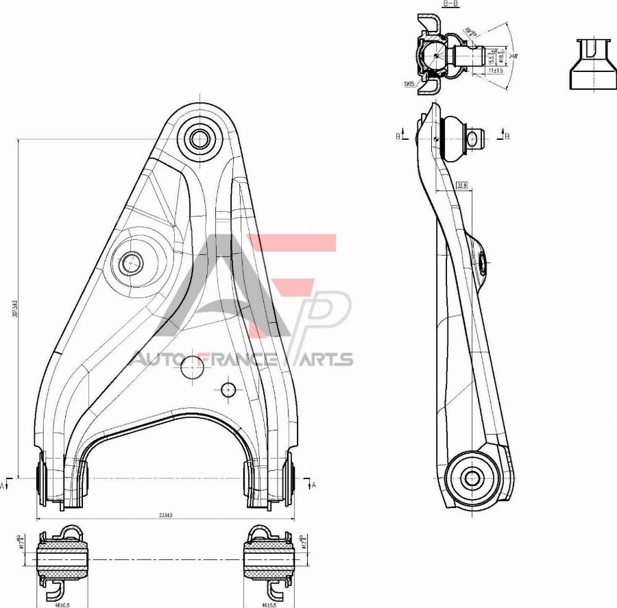 AUTO FRANCE PARTS 13-0046S - Bras de liaison, suspension de roue cwaw.fr