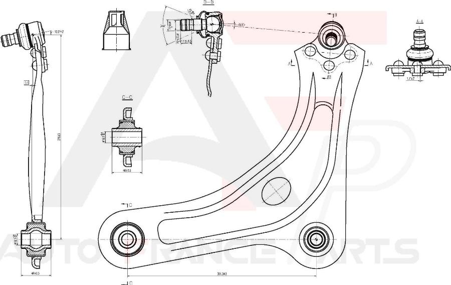 AUTO FRANCE PARTS 13-0040S - Bras de liaison, suspension de roue cwaw.fr