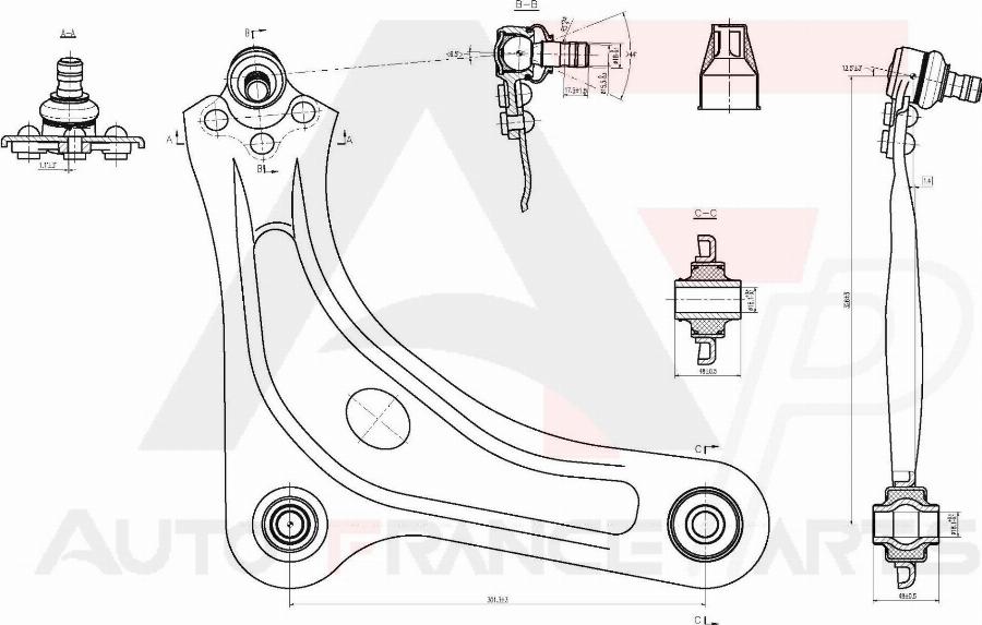 AUTO FRANCE PARTS 13-0041S - Bras de liaison, suspension de roue cwaw.fr