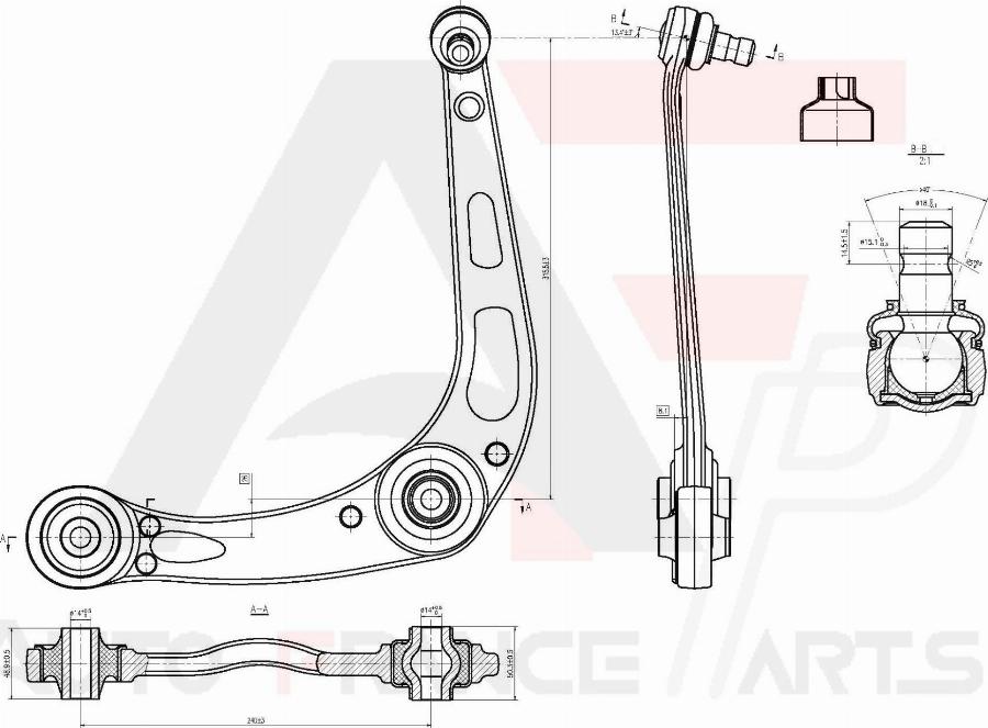 AUTO FRANCE PARTS 13-0056S - Bras de liaison, suspension de roue cwaw.fr