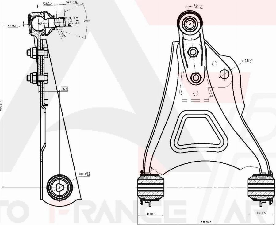 AUTO FRANCE PARTS 13-0058S - Bras de liaison, suspension de roue cwaw.fr