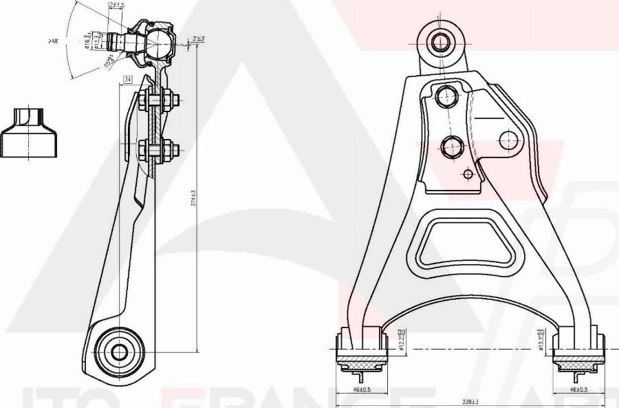 AUTO FRANCE PARTS 13-0053S - Bras de liaison, suspension de roue cwaw.fr