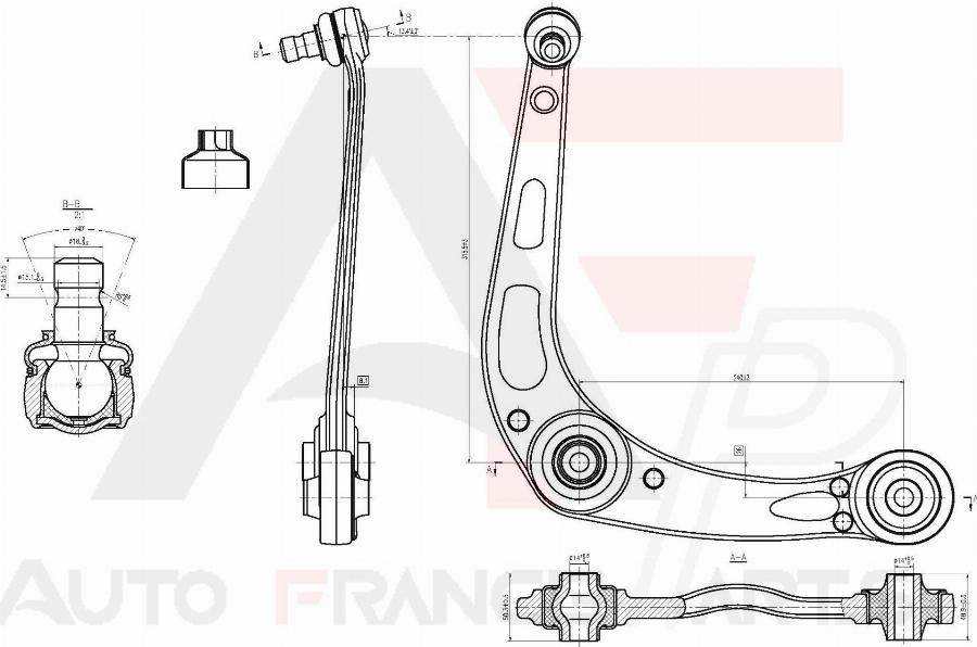 AUTO FRANCE PARTS 13-0057S - Bras de liaison, suspension de roue cwaw.fr