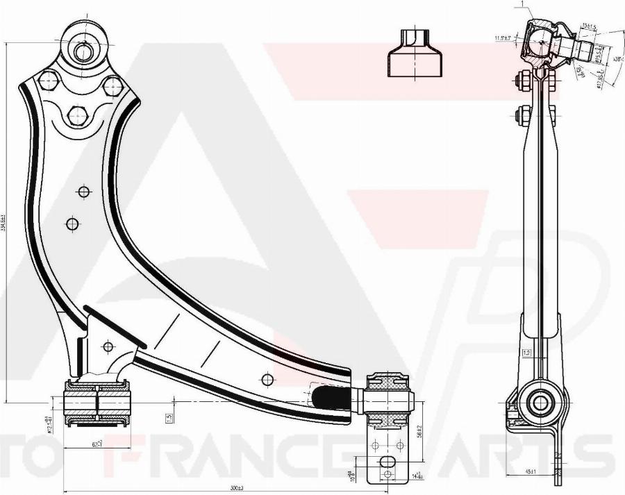 AUTO FRANCE PARTS 13-0060S - Bras de liaison, suspension de roue cwaw.fr