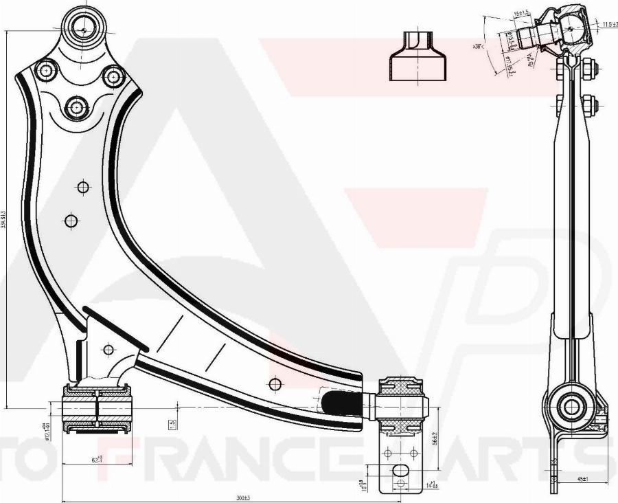 AUTO FRANCE PARTS 13-0061S - Bras de liaison, suspension de roue cwaw.fr