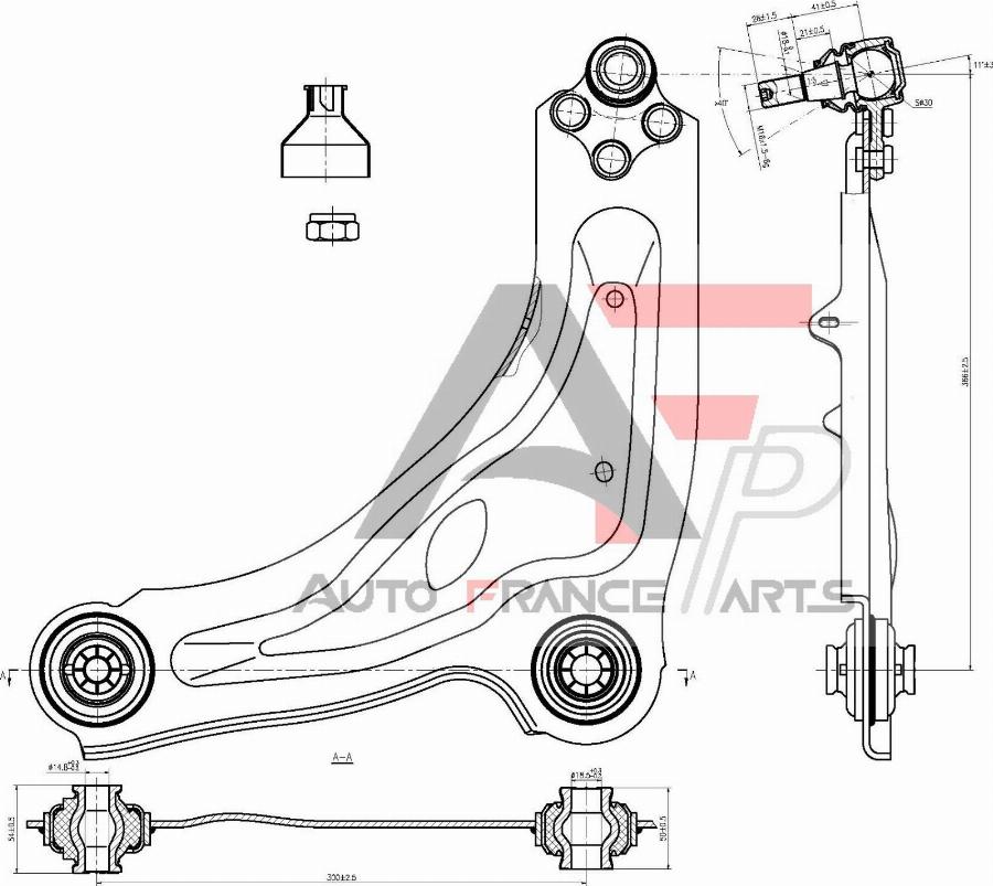 AUTO FRANCE PARTS 13-0006S - Bras de liaison, suspension de roue cwaw.fr