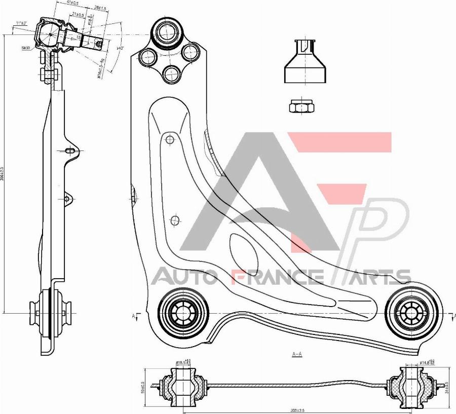 AUTO FRANCE PARTS 13-0007S - Bras de liaison, suspension de roue cwaw.fr