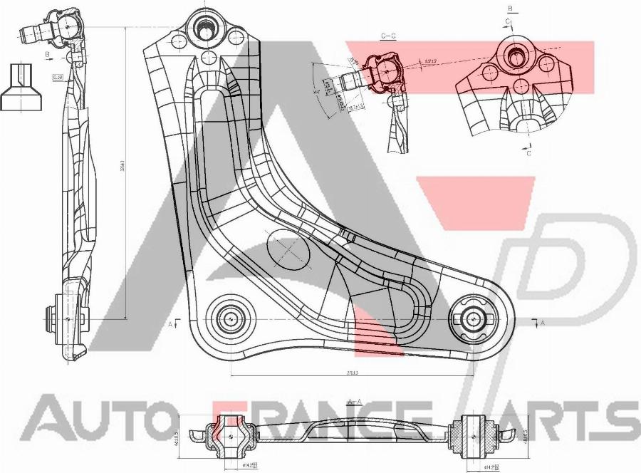 AUTO FRANCE PARTS 13-0019S - Bras de liaison, suspension de roue cwaw.fr