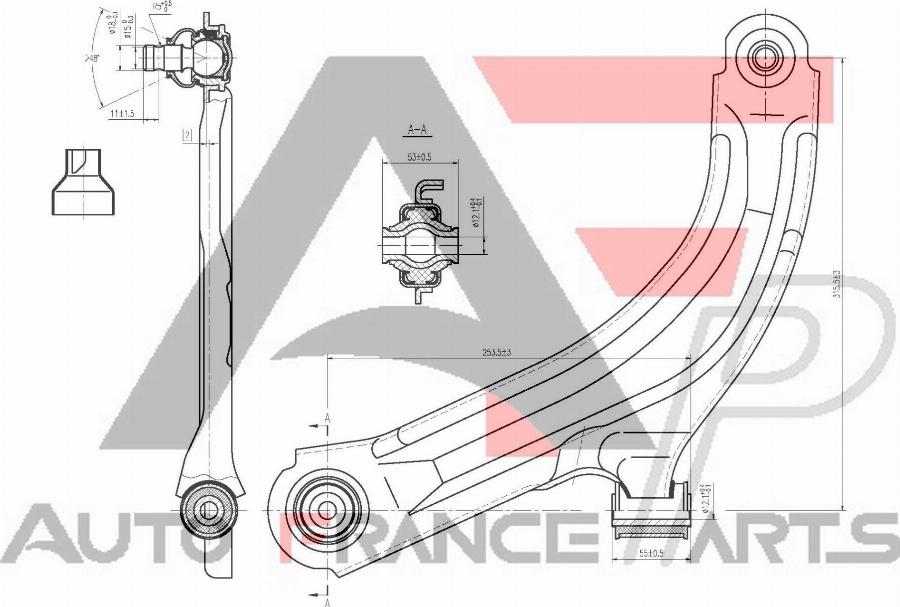 AUTO FRANCE PARTS 13-0016S - Bras de liaison, suspension de roue cwaw.fr