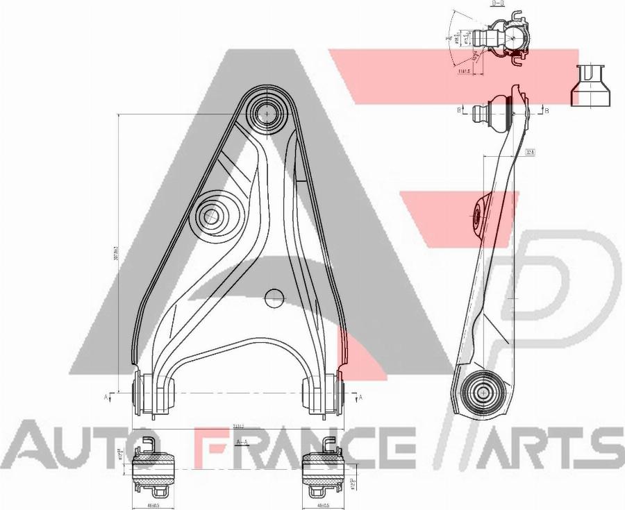 AUTO FRANCE PARTS 13-0013S - Bras de liaison, suspension de roue cwaw.fr