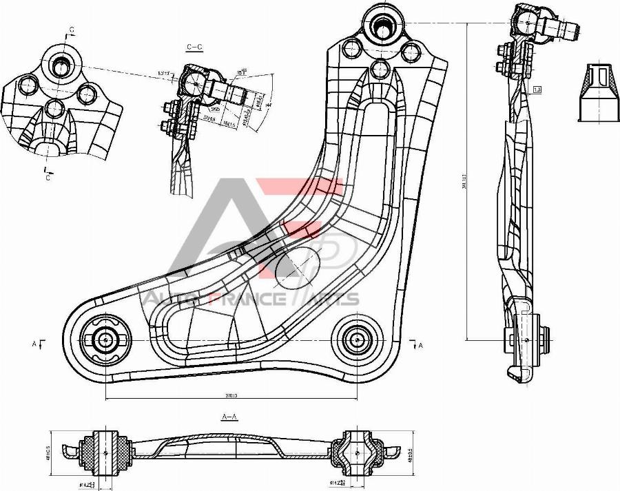 AUTO FRANCE PARTS 13-0034S - Bras de liaison, suspension de roue cwaw.fr