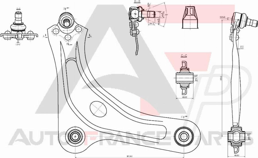 AUTO FRANCE PARTS 13-0033S - Bras de liaison, suspension de roue cwaw.fr