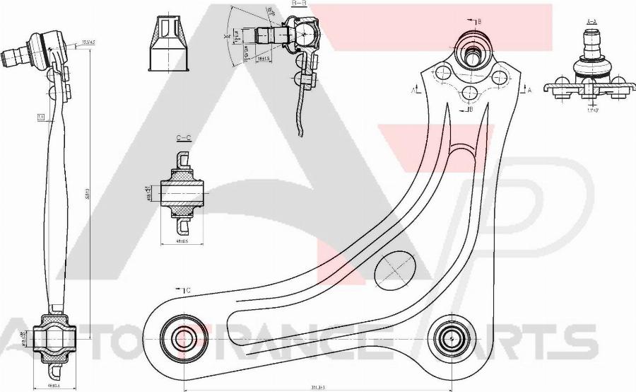 AUTO FRANCE PARTS 13-0032S - Bras de liaison, suspension de roue cwaw.fr