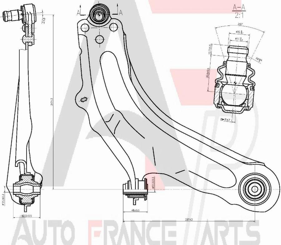 AUTO FRANCE PARTS 13-0025S - Bras de liaison, suspension de roue cwaw.fr