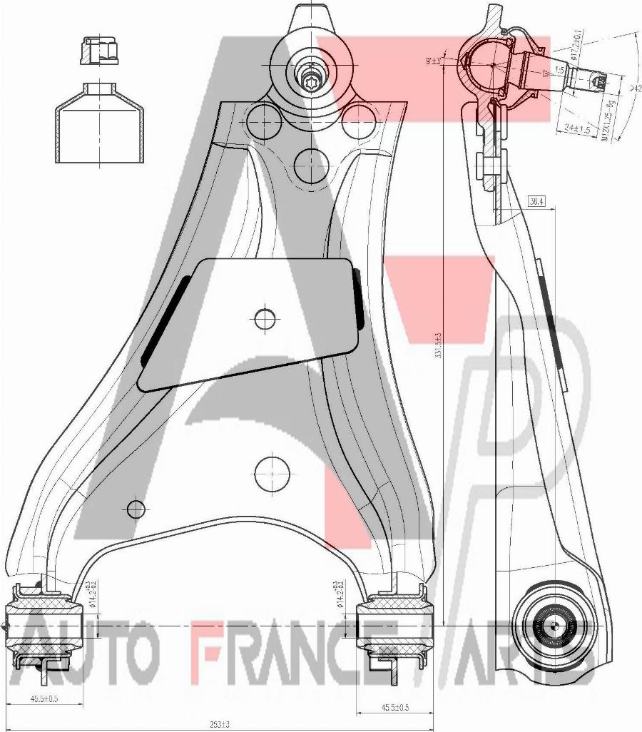 AUTO FRANCE PARTS 13-0028S - Bras de liaison, suspension de roue cwaw.fr