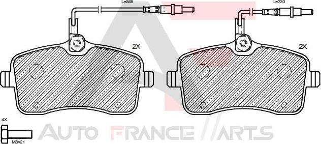 AUTO FRANCE PARTS 21-0032C - Kit de plaquettes de frein, frein à disque cwaw.fr