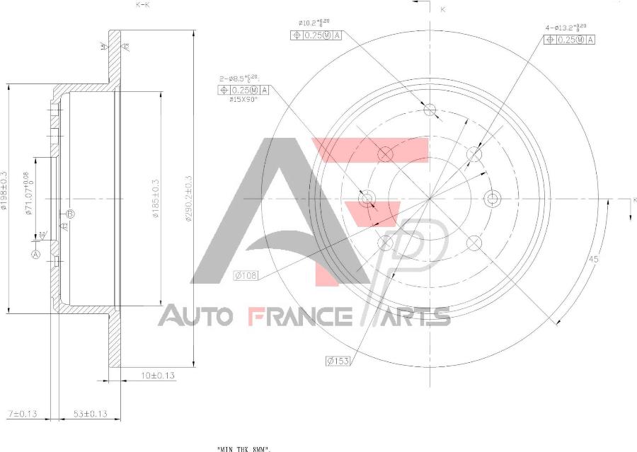 AUTO FRANCE PARTS 22-0015C - Disque de frein cwaw.fr