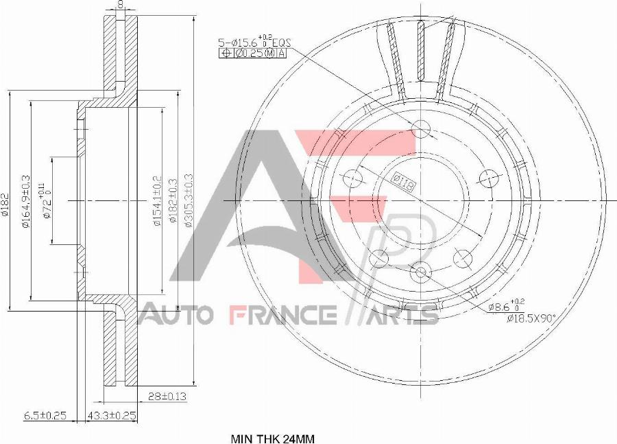 AUTO FRANCE PARTS 22-0031C - Disque de frein cwaw.fr