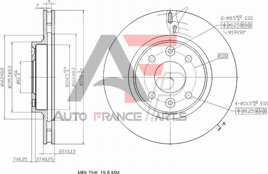 AUTO FRANCE PARTS 22-0020C - Disque de frein cwaw.fr