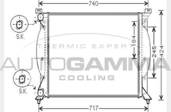 Autogamma 104600 - Radiateur, refroidissement du moteur cwaw.fr