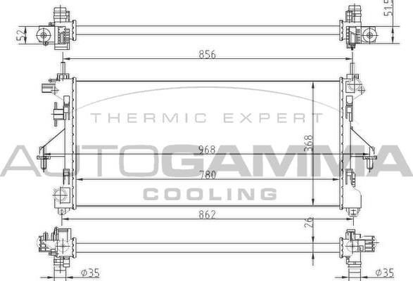 Autogamma 104254 - Radiateur, refroidissement du moteur cwaw.fr