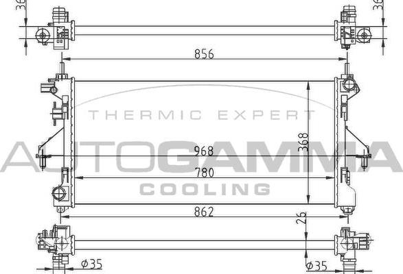 Autogamma 104255 - Radiateur, refroidissement du moteur cwaw.fr