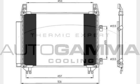 Autogamma 104780 - Condensateur, climatisation cwaw.fr