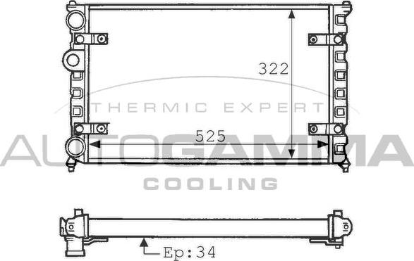 Autogamma 100947 - Radiateur, refroidissement du moteur cwaw.fr