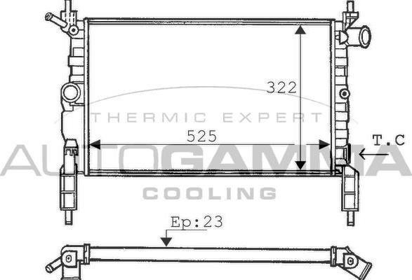 Autogamma 100665 - Radiateur, refroidissement du moteur cwaw.fr