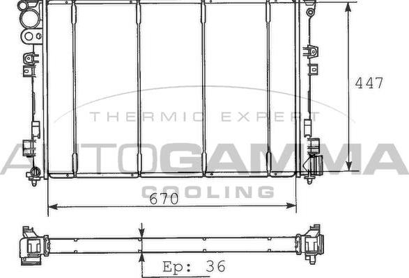 Autogamma 100187 - Radiateur, refroidissement du moteur cwaw.fr