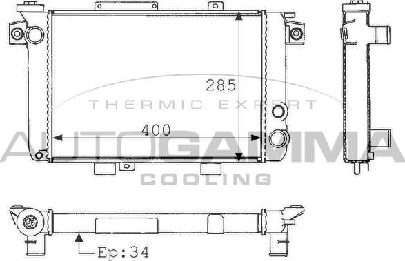 Autogamma 100830 - Radiateur, refroidissement du moteur cwaw.fr