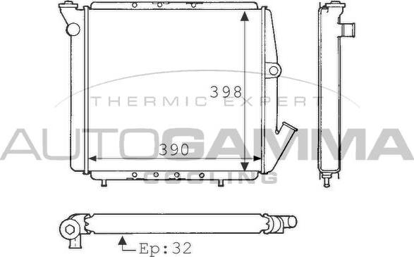 Autogamma 100829 - Radiateur, refroidissement du moteur cwaw.fr