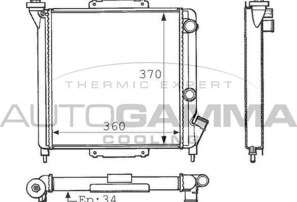 Autogamma 100825 - Radiateur, refroidissement du moteur cwaw.fr