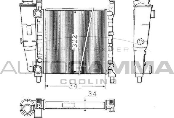 Autogamma 100312 - Radiateur, refroidissement du moteur cwaw.fr