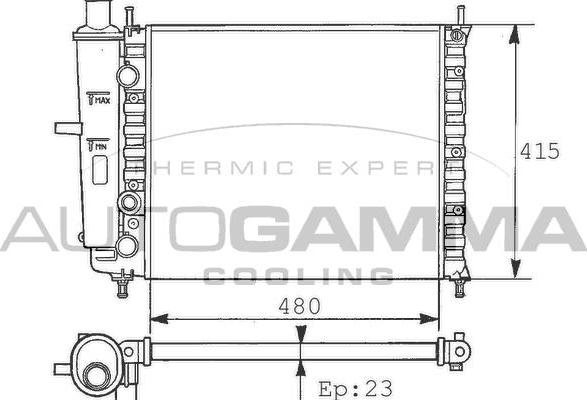 Autogamma 100258 - Radiateur, refroidissement du moteur cwaw.fr