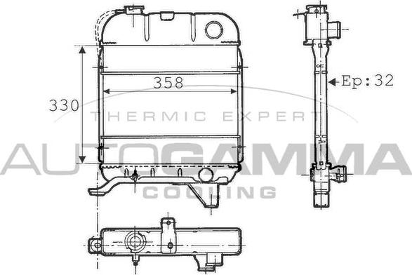 Autogamma 100762 - Radiateur, refroidissement du moteur cwaw.fr