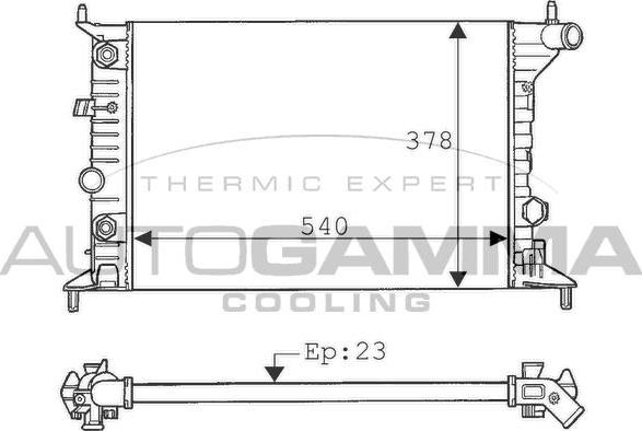 Autogamma 100730 - Radiateur, refroidissement du moteur cwaw.fr