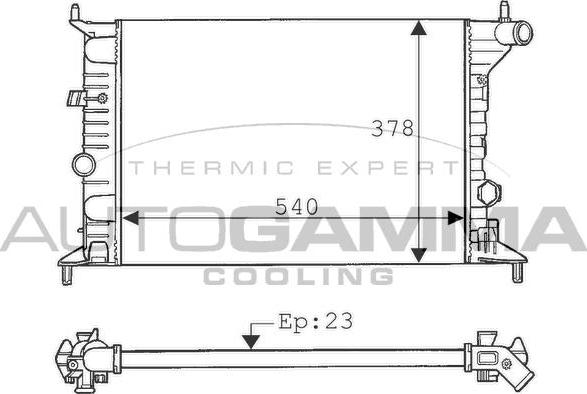 Autogamma 100729 - Radiateur, refroidissement du moteur cwaw.fr