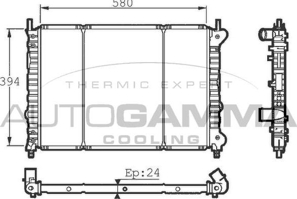 Autogamma 101403 - Radiateur, refroidissement du moteur cwaw.fr