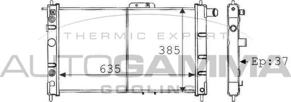 Autogamma 101160 - Radiateur, refroidissement du moteur cwaw.fr
