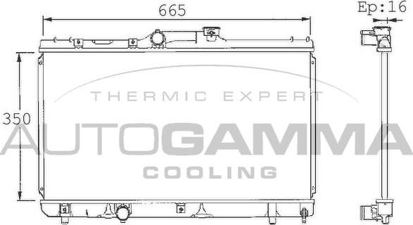 Autogamma 101354 - Radiateur, refroidissement du moteur cwaw.fr