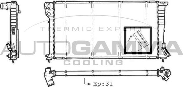 Autogamma 101304 - Radiateur, refroidissement du moteur cwaw.fr