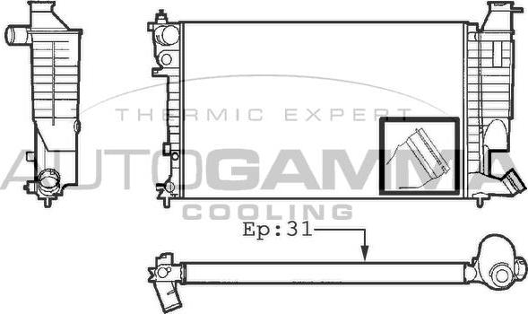 Autogamma 101311 - Radiateur, refroidissement du moteur cwaw.fr