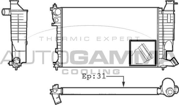 Autogamma 101312 - Radiateur, refroidissement du moteur cwaw.fr