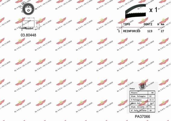 Autokit 04.5052PA2 - Pompe à eau + kit de courroie de distribution cwaw.fr