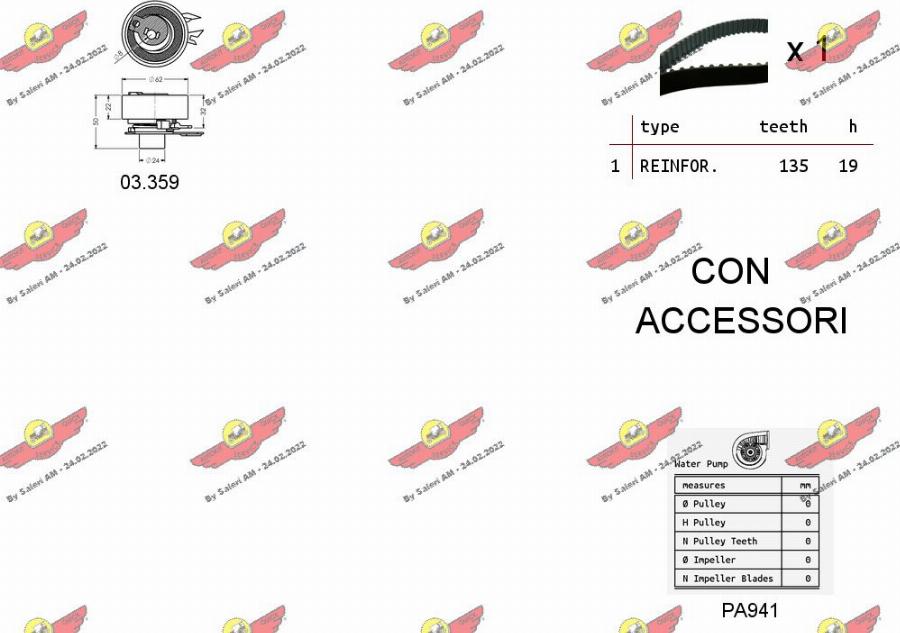 Autokit 04.5006PA2 - Pompe à eau + kit de courroie de distribution cwaw.fr