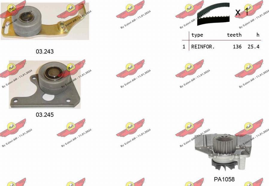 Autokit 04.5018PA2 - Pompe à eau + kit de courroie de distribution cwaw.fr