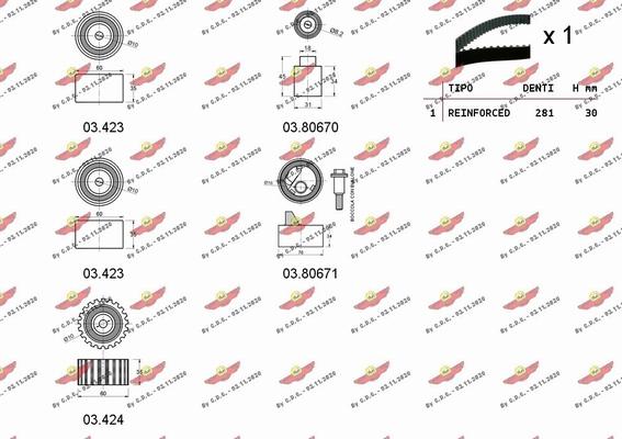 Autokit 04.5185 - Kit de distribution cwaw.fr