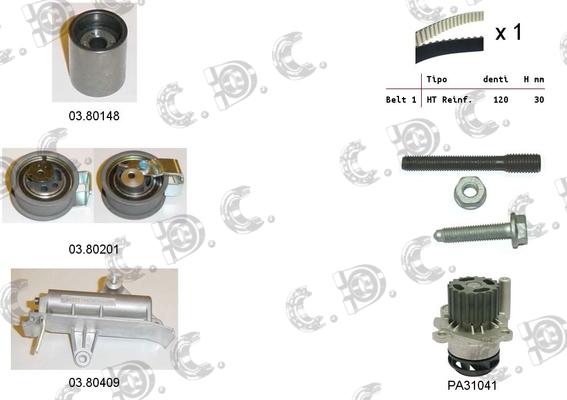 Autokit 04.5130PA2 - Pompe à eau + kit de courroie de distribution cwaw.fr