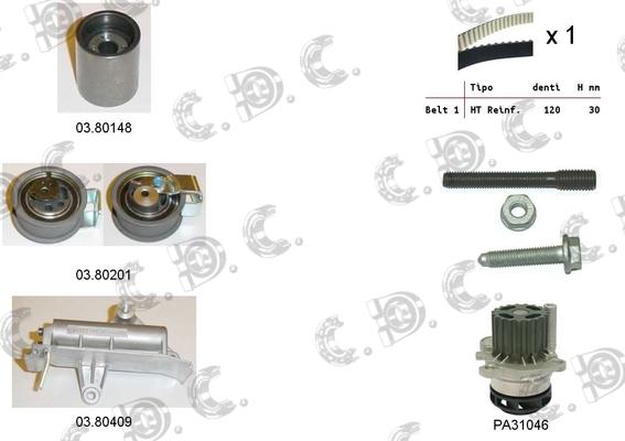 Autokit 04.5130PA - Pompe à eau + kit de courroie de distribution cwaw.fr